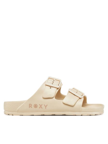 Roxy Klapki Kattie ARJL101228 Beżowy. Brązowe klapki damskie Roxy, bez wzorów, z syntetyku, bez obcasa, bez zapięcia. Za 159.99 zł.
