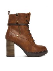 Beverly Hills Polo Club Trzewiki CEO-WS6632-02 Brązowy. Brązowe botki damskie Beverly Hills Polo Club, bez wzorów, z materiału, bez obcasa, na słupku, bez zapięcia. Za 219.99 zł.