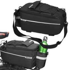 Torba rowerowa na bagażnik Springos 8,5L czarna. Czarne torby na ramię męskie Springos, z gumy, na ramię, małe. Za 27.95 zł.