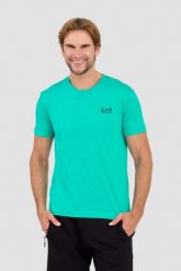 EA7 Zielony t-shirt. Zielone t-shirty męskie EA7 Emporio Armani, l, bez wzorów, bez kołnierzyka, bez ramiączek. W wyprzedaży za 194.99 zł.