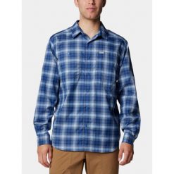 Koszula Turystyczna Męska Columbia Silver Ridge Utility Lite Plaid. Niebieskie koszule męskie Columbia, m, bez wzorów, sportowe, bez kołnierzyka, bez ramiączek. Za 359.00 zł.