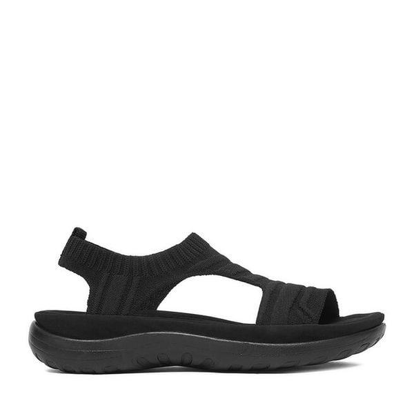 Sandały Rieker. Czarne sandały damskie Rieker, bez wzorów, bez obcasa, na płaskiej podeszwie, bez zapięcia. Za 209.99 zł.