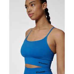 Bezszwowy biustonosz dla kobiet Hummel Tiffy. Niebieskie biustonosze Hummel, bez wzorów. Za 130.50 zł.
