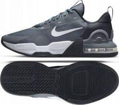 BUTY MĘSKIE NIKE AIR MAX ALPHA TRAINER 5 DM0829 SZARE SPORTOWE r. 45. Szare buty sportowe męskie Nike, bez wzorów, bez zapięcia, nike air max. Za 416.21 zł.