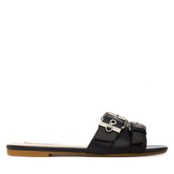 Klapki Liu Jo. Czarne klapki damskie Liu Jo, bez wzorów, bez obcasa, bez zapięcia. Za 519.99 zł.