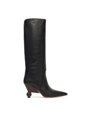 Weekend Max Mara Kozaki Tasca 2525796075600 Czarny. Czarne kozaki damskie Weekend Max Mara, bez wzorów, ze skóry, bez obcasa, na szpilce, bez zapięcia. Za 3,049.00 zł.