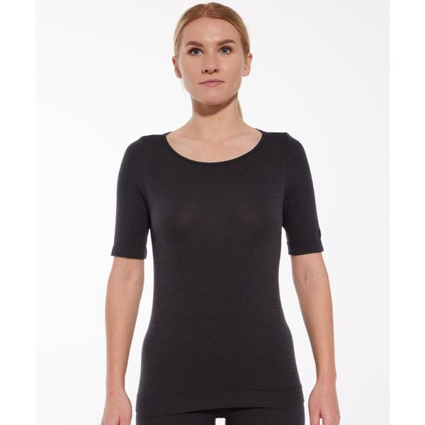 Koszulka damska z krótkim rękawem Brubeck JOGA MERINO. Szare bluzki damskie Brubeck, bez wzorów, sportowe, bez kołnierzyka, bez ramiączek. Za 199.99 zł.