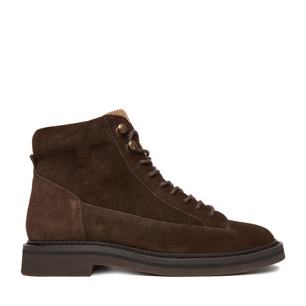 Trzewiki Badura. Brązowe botki męskie Badura, bez wzorów, bez obcasa, bez zapięcia. Za 289.99 zł.