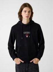 Guess Jeans Bluza 180299 Czarny Classic Fit. Czarne bluzy męskie Guess Jeans, m, z aplikacjami, z jeansu, bez ramiączek, bez kaptura. Za 349.99 zł.