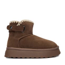 Śniegowce Badura. Brązowe śniegowce damskie Badura, bez zapięcia. Za 279.99 zł.