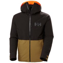 Kurtka narciarska Helly Hansen Powderface. Brązowe kurtki sportowe męskie Helly Hansen, m, bez wzorów, bez kaptura, narciarskie, primaloft. Za 1,219.15 zł.