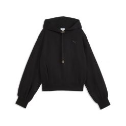 Damska dzianinowa bluza z kapturem HER o luźnym kroju PUMA. Czarne bluzy damskie Puma, na jesień, l, bez wzorów, z bawełny, sportowe, bez ramiączek, z kapturem. Za 269.00 zł.