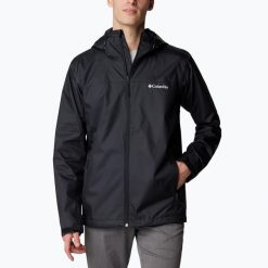 Kurtka przeciwdeszczowa męska Columbia Inner Limits III. Czarne kurtki męskie Columbia, m, bez wzorów, sportowe, bez kaptura. Za 419.99 zł.