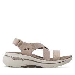 Sandały Skechers. Brązowe sandały męskie Skechers, bez wzorów, bez zapięcia. Za 199.99 zł.