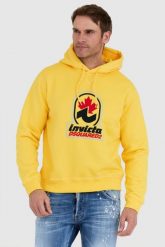 DSQUARED2 Żółta bluza męska invicta cool hoodie. Żółte bluzy męskie Dsquared2, l, bez wzorów, bez kaptura. W wyprzedaży za 999.99 zł.