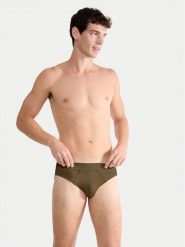Sloggi Slipy 10215471 Khaki. Brązowe slipki męskie Sloggi, m, bez wzorów, z bawełny. Za 49.99 zł.
