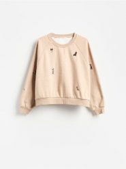 Bluza z haftowanym wzorem - wielobarwny. Bluzy damskie Reserved, l, bez wzorów, z bawełny, bez ramiączek, bez kaptura. Za 129.99 zł.