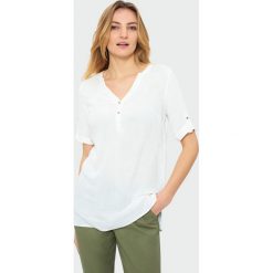 Biała koszula. Białe koszule damskie Greenpoint, bez wzorów, ze lnu, bez kołnierzyka, bez ramiączek. Za 49.99 zł.