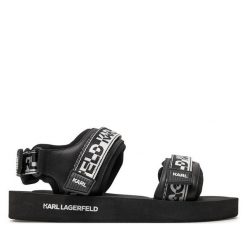 Sandały KARL LAGERFELD. Czarne sandały męskie KARL LAGERFELD, bez wzorów, bez zapięcia. Za 579.99 zł.