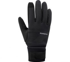 Rękawiczki kolarskie WINDBREAK Thermal, czarne. Czarne rękawiczki męskie Shimano, bez wzorów, z gumy. Za 269.90 zł.