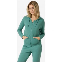 Bluza z kapturem damska SUPER.NATURAL W Everyday Zip Hoodie. Zielone bluzy damskie super.natural, bez wzorów, bez ramiączek, z kapturem. Za 699.99 zł.