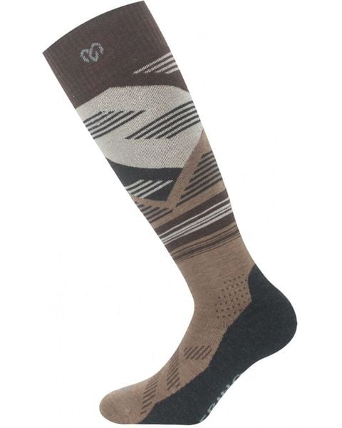 Skarpety merino SIW. Brązowe skarpetki damskie LASTING, bez wzorów, z elastanu. Za 91.00 zł.