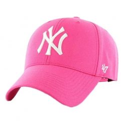 Czapka z daszkiem 47 Brand MLB New York Yankees Różowa B-MVPSP17WBP-MA. Czerwone czapki damskie 47 Brand, na wiosnę, bez wzorów. Za 99.99 zł.