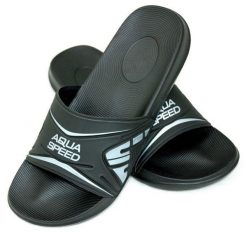 Klapki basenowe męskie Aqua Speed Dakota. Czarne klapki męskie Aqua-Speed, bez wzorów, z materiału, bez zapięcia. Za 64.99 zł.