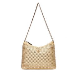 Torebka Guess. Żółte torebki do ręki damskie Guess, z aplikacjami, bez dodatków. Za 489.99 zł.