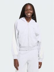 Adidas Bluza Kit 3-Stripes Full Zip Hoodie KV9879 Szary Regular Fit. Szare bluzy damskie Adidas, l, bez wzorów, z bawełny, bez ramiączek, bez kaptura. Za 328.99 zł.