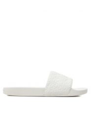 Calvin Klein Klapki Slide Saff Mono HW0HW02106 Biały. Białe klapki damskie Calvin Klein, bez wzorów, ze skóry, bez obcasa, bez zapięcia. Za 229.99 zł.