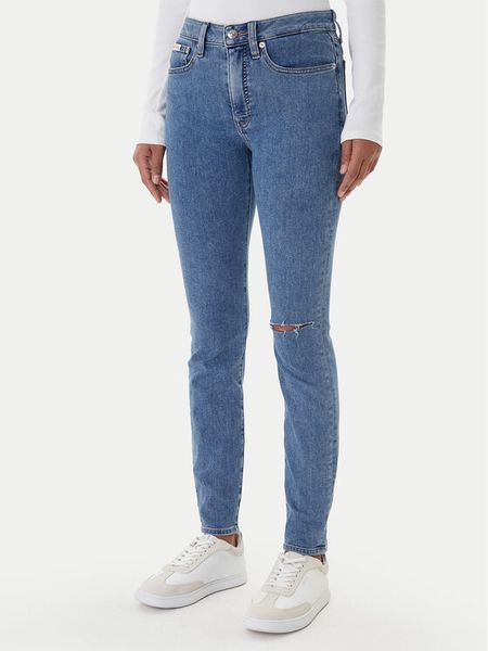 Calvin Klein Jeans Jeansy LV047E616G Niebieski Skinny Fit. Niebieskie jeansy damskie Calvin Klein Jeans, bez wzorów, z bawełny. Za 409.99 zł.