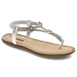 Srebrne Sandały Artiker Wygodne Japonki Damskie. Szare sandały damskie Artiker, bez wzorów, z materiału, bez obcasa, bez zapięcia. Za 89.99 zł.