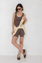 TOP PAM KAKAO S - Flawless. Topy damskie Flawless, s, bez wzorów, z bawełny, klasyczne, bez kołnierzyka, bez ramiączek. Za 143.65 zł.
