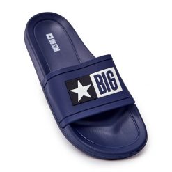 Męskie Klapki Big Star DD174701 Granatowe niebieskie. Niebieskie klapki męskie bez wzorów, bez zapięcia. Za 128.00 zł.