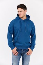 DIESEL Błękitna męska bluza S-ROB-HOOD-MICRODIV, Rozmiar M. Niebieskie bluzy męskie Diesel, l, bez wzorów, z bawełny, bez ramiączek, z kapturem. W wyprzedaży za 579.99 zł.
