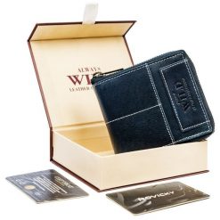 Portfel retro granatowy Always Wild N50504-HWM-9731 NAVY. Niebieskie portfele męskie Always Wild, bez wzorów, ze skóry. Za 97.99 zł.