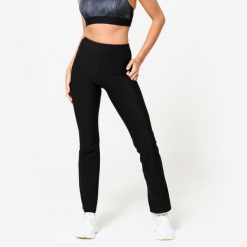 Legginsy fitness damskie Domyos. Czarne legginsy damskie DOMYOS, bez wzorów, z elastanu. Za 59.99 zł.