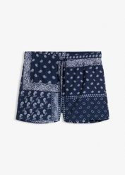 Szorty kąpielowe z kieszeniami po bokach. Niebieskie kąpielówki męskie bonprix, m, bez wzorów, krótkie. Za 27.99 zł.