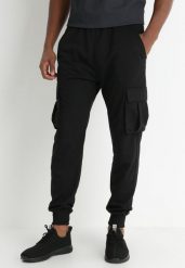 Czarne Spodnie Cargo Dresowe Evaleia. Czarne spodnie sportowe męskie Born2be, m, bez wzorów, z dresówki. Za 34.99 zł.