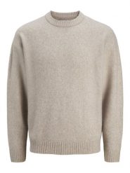 Jack & Jones sweter z dzianiny - JJEsoho Ollie Mężczyźni Sztuczne włókno beżowy, L. Brązowe swetry męskie Jack & Jones, na zimę, l, bez wzorów, z dzianiny, bez kołnierzyka, bez ramiączek. Za 199.95 zł.
