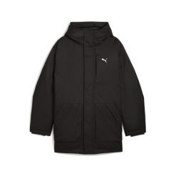 Męska parka puchowa z kapturem PUMA. Czarne parki męskie Puma, l, bez wzorów, z materiału, klasyczne, bez kołnierzyka, z kapturem. Za 647.99 zł.