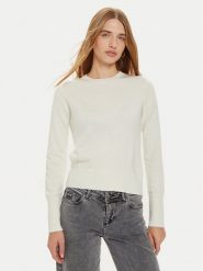 Guess Jeans Sweter W4BR83 Z3HO2 Écru Regular Fit. Swetry nierozpinane damskie Guess Jeans, xs, z aplikacjami, z jeansu, bez kołnierzyka, bez ramiączek. Za 319.99 zł.