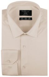 Jednokolorowa, Bawełniana Koszula o Prostym Kroju - Beżowa. Brązowe koszule męskie Pazzani, bez wzorów, z bawełny, eleganckie, bez kołnierzyka, bez ramiączek. Za 169.00 zł.