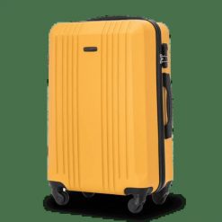 Walizka średnia Wings 24" KESTREL Yellow. Żółte walizki damskie Wings, bez wzorów, z materiału, duże. Za 219.90 zł.