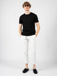 Les Hommes T-shirt | LF224100-0700-900 | Round Neck | Mężczyzna | Czarny. Czarne t-shirty męskie Les Hommes, m, bez wzorów, z bawełny, bez kołnierzyka, bez ramiączek. W wyprzedaży za 299.00 zł.