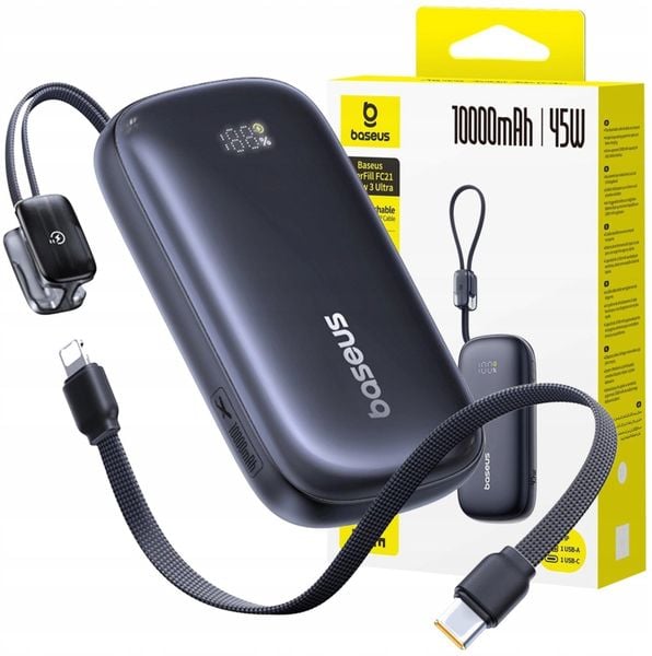 Powerbank Baseus Powerbank EnerFill FC21 Qpow 10000mAh 45W czarny. Czarne powerbanki Baseus. Za 108.81 zł.