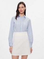 Weekend Max Mara Koszula Bahamas 2415111121 Błękitny Regular Fit. Niebieskie koszule damskie Weekend Max Mara, bez wzorów, z bawełny, bez kołnierzyka, bez ramiączek. Za 399.99 zł.