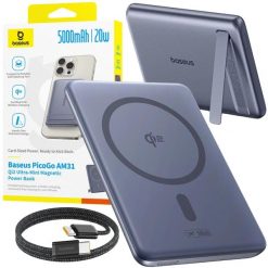 Powerbank Baseus indukcyjny magsafe Qi2 5000 mAh 20W. Szare powerbanki Baseus. Za 209.00 zł.
