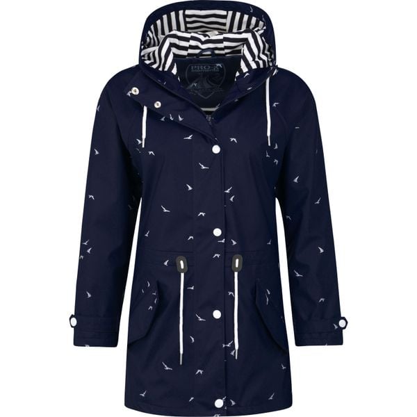Płaszcz damski Pro-X Elements Marly. Niebieskie płaszcze damskie PRO-X ELEMENTS, bez wzorów, z materiału, bez kołnierzyka, z kapturem. Za 450.60 zł.